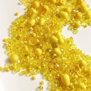 Yellow Crystal Bicone/Seed Bead Mix 450pcs